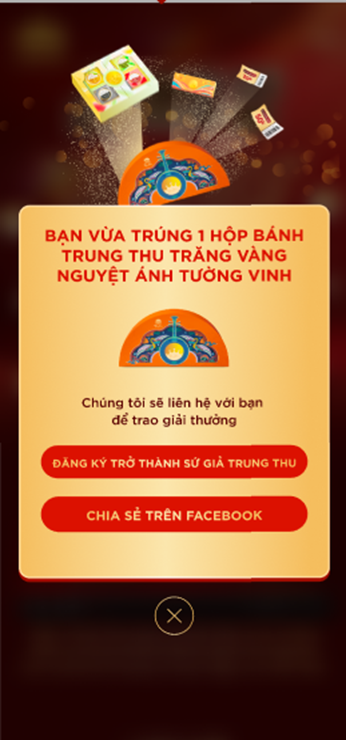 Trúng thưởng Hộp bánh Trung thu Trăng
            Vàng Nguyệt Ánh Tường Vinh